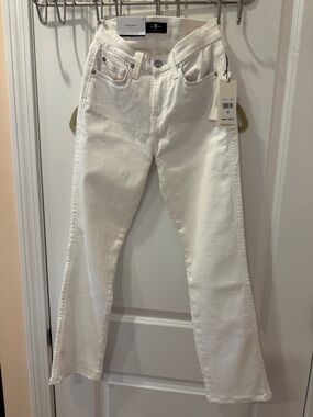 7 for all mankind White Straight-Leg Jeans
